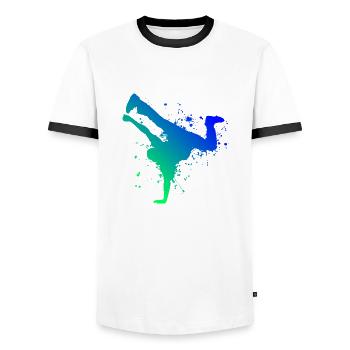 Break Hip Hop Dance Jungs Mädchen Bboy Breakdance - Männer Kontrast-T-Shirt - Weiß/Schwarz - Vorne - AI Model Female 172 light (172cm) & AI Model Male 178 dark (178cm)