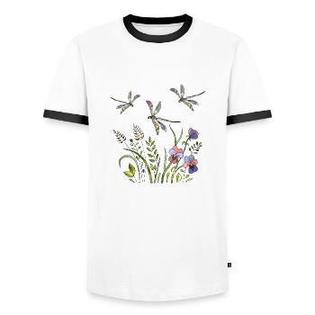 Wichtig - Männer Kontrast-T-Shirt - Weiß/Schwarz - Vorne - AI Model Female 172 light (172cm) & AI Model Male 178 dark (178cm)