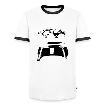 Symbole d’anniversaire du roi de la couronne reine dessiné vecteur - T-shirt contrasté Homme - blanc/noir - Devant - AI Model Female 172 light (172cm) & AI Model Male 178 dark (178cm)