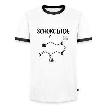 Schokolade Formel - Naschkatze Chemie Kakao - Männer Kontrast-T-Shirt - Weiß/Schwarz - Vorne - AI Model Female 172 light (172cm) & AI Model Male 178 dark (178cm)
