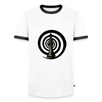 Chess Black hole - T-shirt contrasté Homme - blanc/noir - Devant - AI Model Female 172 light (172cm) & AI Model Male 178 dark (178cm)