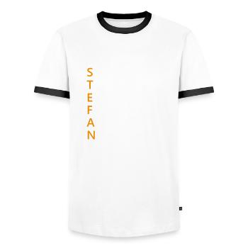 Stefan Name Geschenk - Männer Kontrast-T-Shirt - Weiß/Schwarz - Vorne - AI Model Female 172 light (172cm) & AI Model Male 178 dark (178cm)
