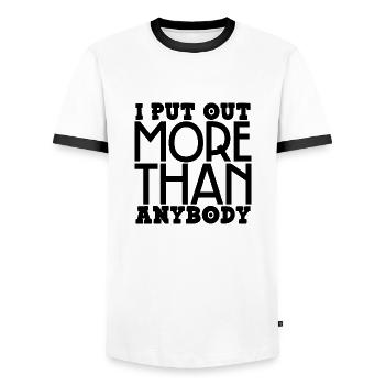 J’en mets plus que quiconque - T-shirt contrasté Homme - blanc/noir - Devant - AI Model Female 172 light (172cm) & AI Model Male 178 dark (178cm)