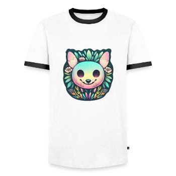 Bunte Maus Glück im Frühling - Männer Kontrast-T-Shirt - Weiß/Schwarz - Vorne - AI Model Female 172 light (172cm) & AI Model Male 178 dark (178cm)