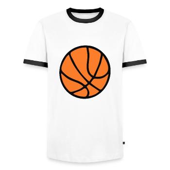 Basket-ball. - T-shirt contrasté Homme - blanc/noir - Devant - AI Model Female 172 light (172cm) & AI Model Male 178 dark (178cm)