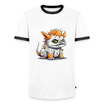 Wouko der Streuer - Männer Kontrast-T-Shirt - Weiß/Schwarz - Vorne - AI Model Female 172 light (172cm) & AI Model Male 178 dark (178cm)