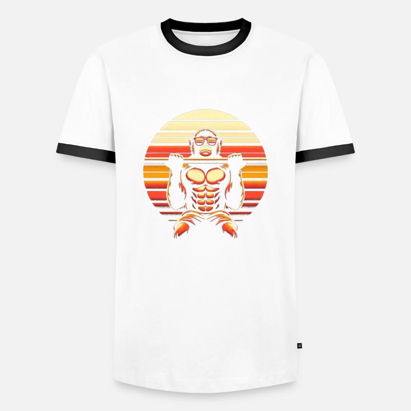 Monkey pull-ups - Men's Ringer Shirt - white/black
