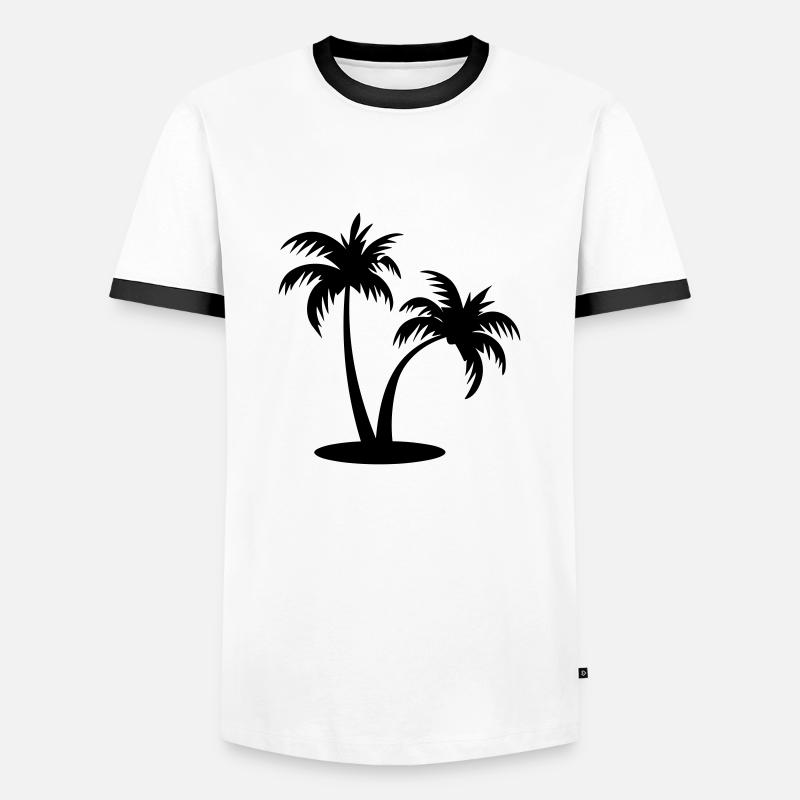 palm tree - Men's Ringer Shirt - white/black