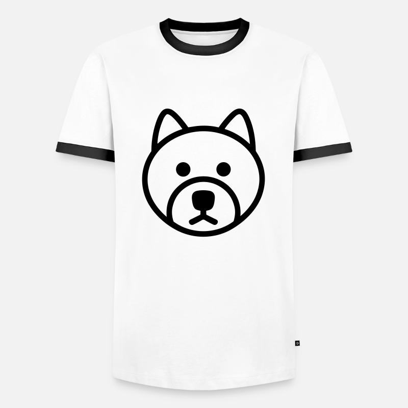 Bibiche - Männer Kontrast-T-Shirt - Weiß/Schwarz