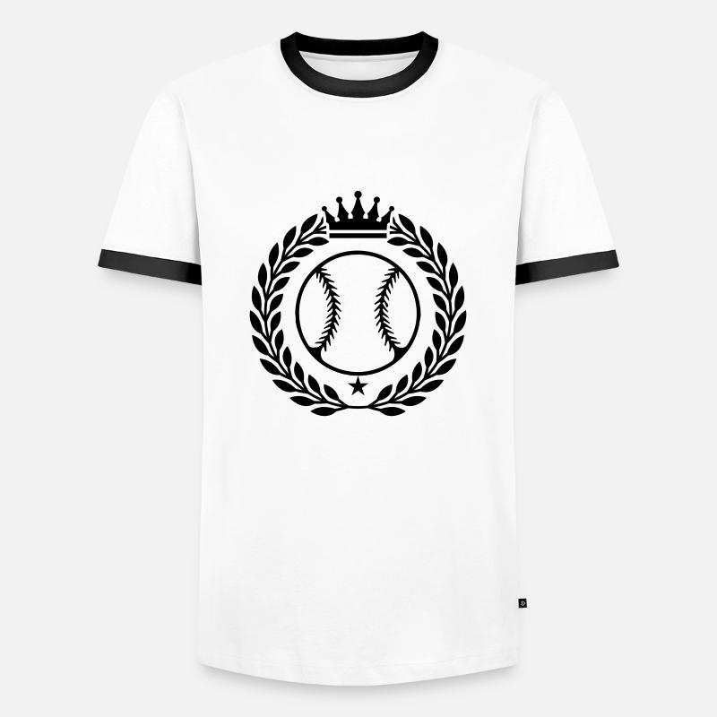 baseball wappen - Männer Kontrast-T-Shirt - Weiß/Schwarz