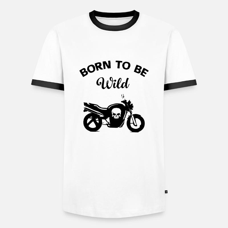 motorcycle - Men's Ringer Shirt - white/black