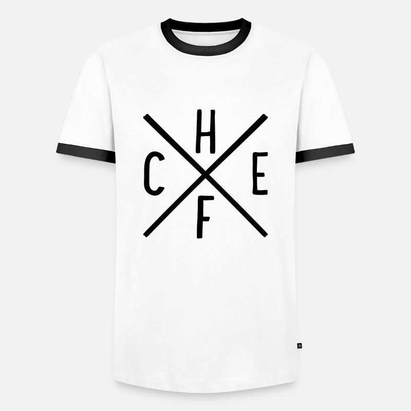 Chef - Männer Kontrast-T-Shirt - Weiß/Schwarz