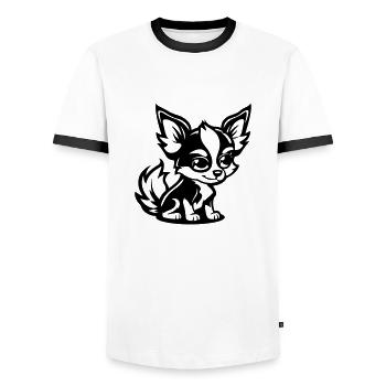 Dog Comic - Men's Ringer Shirt - white/black - Front - AI Model Female 172 light (172cm) & AI Model Male 178 dark (178cm)