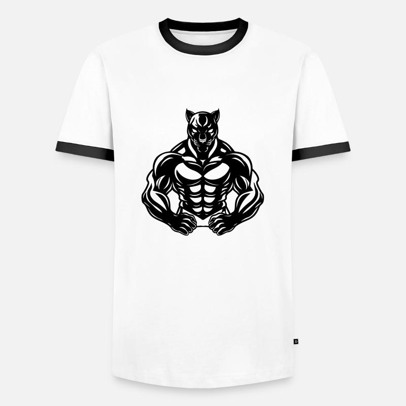 Panther Comic - Men's Ringer Shirt - white/black