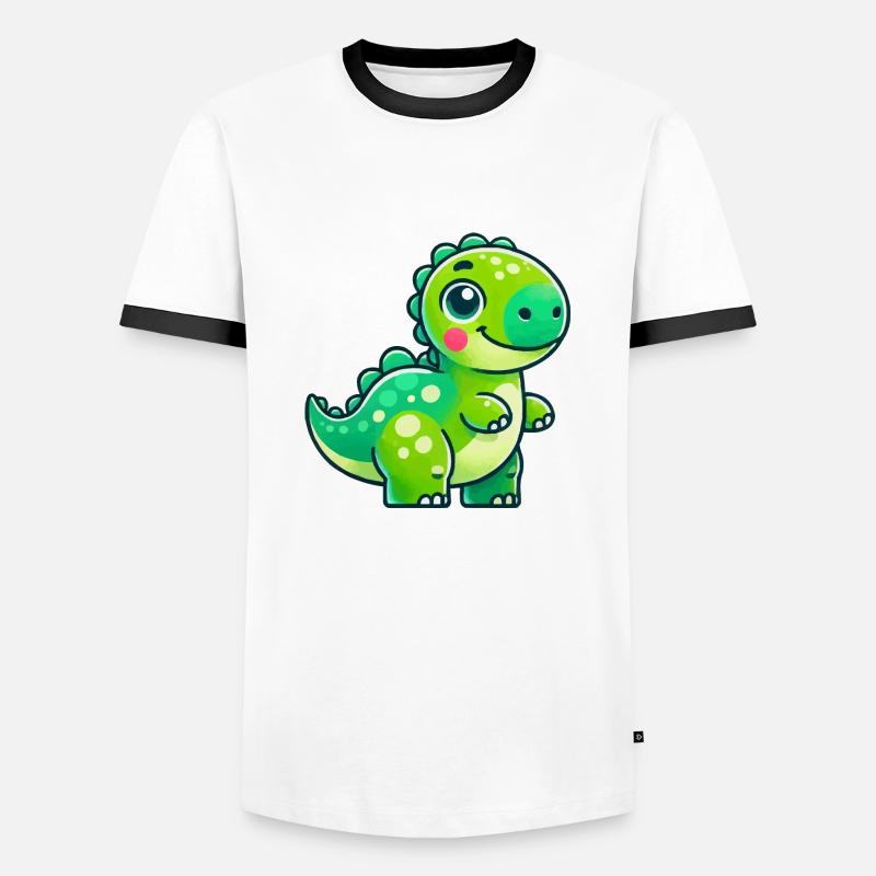 Dino Comic - Men's Ringer Shirt - white/black