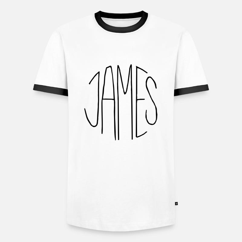 James - Männer Kontrast-T-Shirt - Weiß/Schwarz