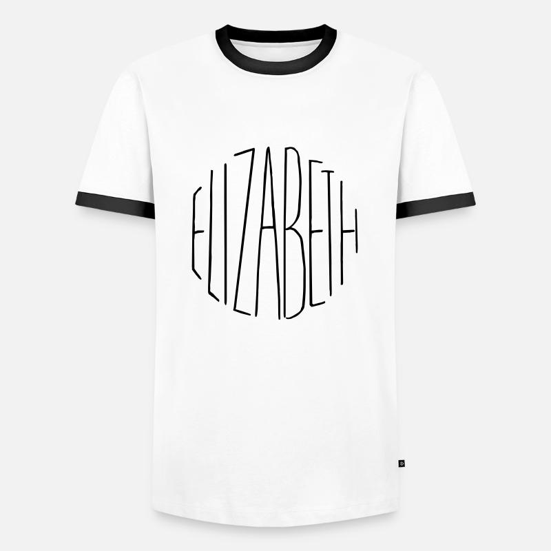 Elizabeth - Männer Kontrast-T-Shirt - Weiß/Schwarz