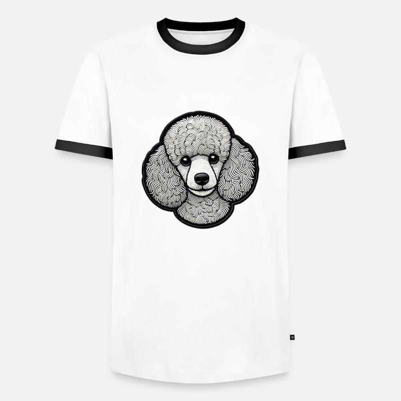 Poodle - Men's Ringer Shirt - white/black