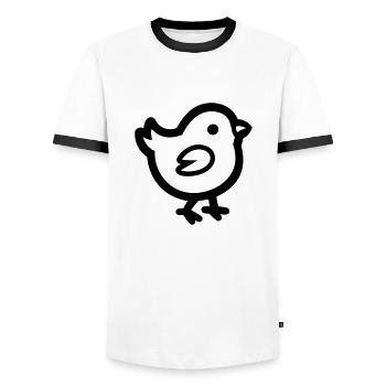 poussin - T-shirt contrasté Homme - blanc/noir - Devant - AI Model Female 172 light (172cm) & AI Model Male 178 dark (178cm)