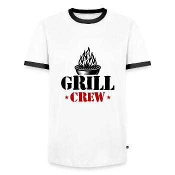 Grill Crew Grilling - Men's Ringer Shirt - white/black - Front - AI Model Female 172 light (172cm) & AI Model Male 178 dark (178cm)