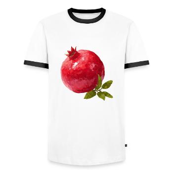 Pomegranate - Men's Ringer Shirt - white/black - Front - AI Model Female 172 light (172cm) & AI Model Male 178 dark (178cm)