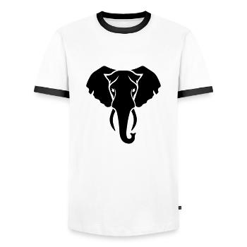 éléphant - T-shirt contrasté Homme - blanc/noir - Devant - AI Model Female 172 light (172cm) & AI Model Male 178 dark (178cm)