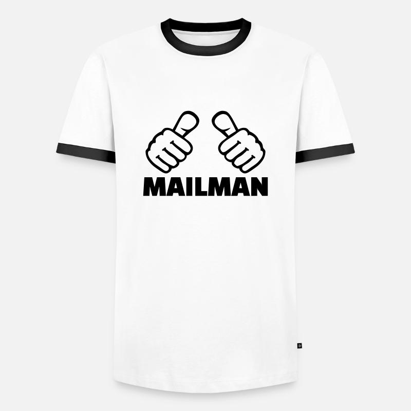 Mailman - Men's Ringer Shirt - white/black