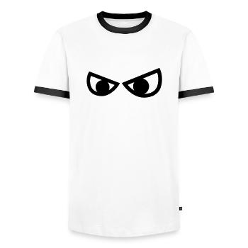 Yeux - T-shirt contrasté Homme - blanc/noir - Devant - AI Model Female 172 light (172cm) & AI Model Male 178 dark (178cm)