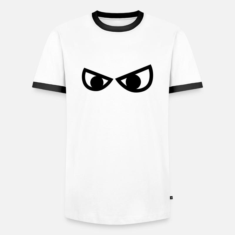 Augen - Männer Kontrast-T-Shirt - Weiß/Schwarz