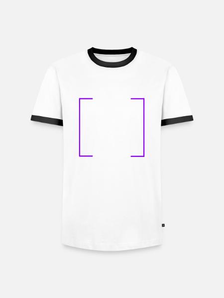 Buchstabe "V" - Männer Kontrast-T-Shirt - Weiß/Schwarz