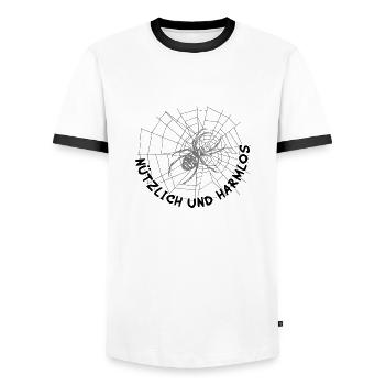 Spinnen nützlich / Ich mag Spinnen - Männer Kontrast-T-Shirt - Weiß/Schwarz - Vorne - AI Model Female 172 light (172cm) & AI Model Male 178 dark (178cm)