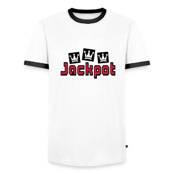 gros lot - T-shirt contrasté Homme - blanc/noir - Devant - AI Model Female 172 light (172cm) & AI Model Male 178 dark (178cm)