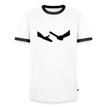 Relay race - Men's Ringer Shirt - white/black - Front - AI Model Female 172 light (172cm) & AI Model Male 178 dark (178cm)