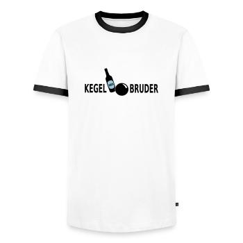 Kegelbruder Bier -- - Männer Kontrast-T-Shirt - Weiß/Schwarz - Vorne - AI Model Female 172 light (172cm) & AI Model Male 178 dark (178cm)