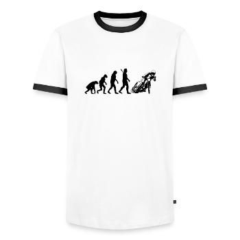 Speedway - Männer Kontrast-T-Shirt - Weiß/Schwarz - Vorne - AI Model Female 172 light (172cm) & AI Model Male 178 dark (178cm)