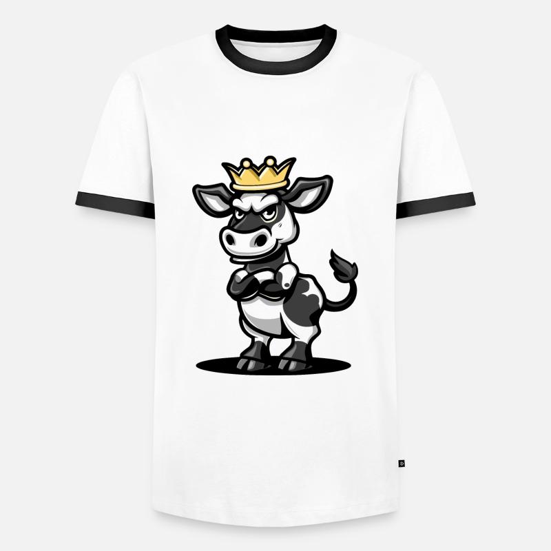 Cow Comic Crown - Men's Ringer Shirt - white/black