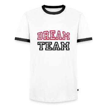 Dream Team - T-shirt contrasté Homme - blanc/noir - Devant - AI Model Female 172 light (172cm) & AI Model Male 178 dark (178cm)