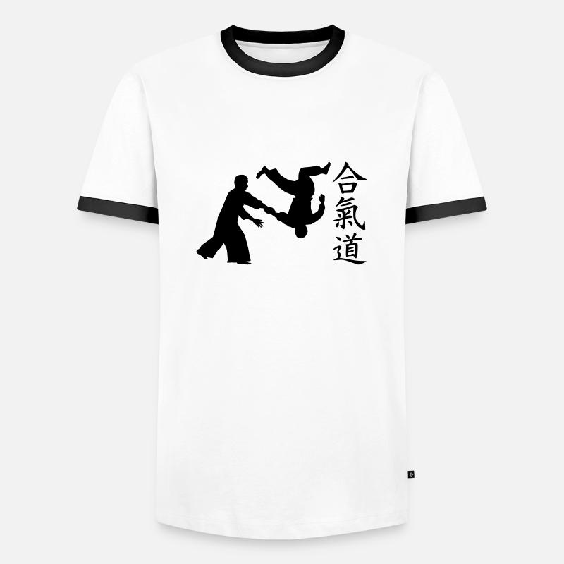 Aikido - Men's Ringer Shirt - white/black