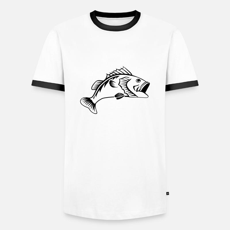 perch - Men's Ringer Shirt - white/black