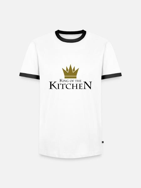 King Of The Kitchen - Men's Ringer Shirt - white/black
