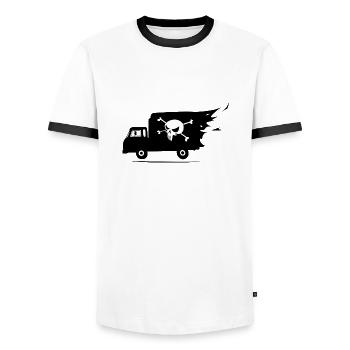camion pirate - T-shirt contrasté Homme - blanc/noir - Devant - AI Model Female 172 light (172cm) & AI Model Male 178 dark (178cm)