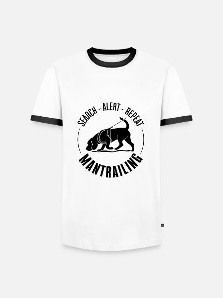 MANTRAILING Dog Sports Search Dogs Dog Dog - Men's Ringer Shirt - white/black