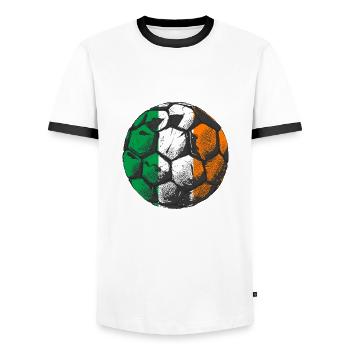 Ireland Flag Vintage Irish Flag Dublin - Men's Ringer Shirt - white/black - Front - AI Model Female 172 light (172cm) & AI Model Male 178 dark (178cm)
