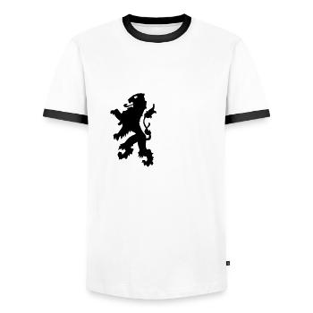 nederland leeuw oranje 2c - Men's Ringer Shirt - white/black - Front - AI Model Female 172 light (172cm) & AI Model Male 178 dark (178cm)