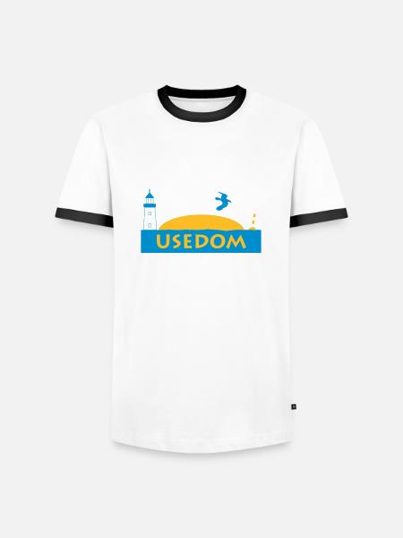 Usedom - Männer Kontrast-T-Shirt - Weiß/Schwarz
