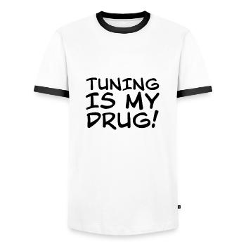 Tuning is my Drug Auto Turbo Leidenschaft Geschenk - Männer Kontrast-T-Shirt - Weiß/Schwarz - Vorne - AI Model Female 172 light (172cm) & AI Model Male 178 dark (178cm)
