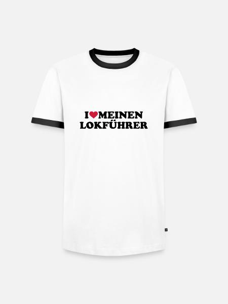 Lokführer - Männer Kontrast-T-Shirt - Weiß/Schwarz