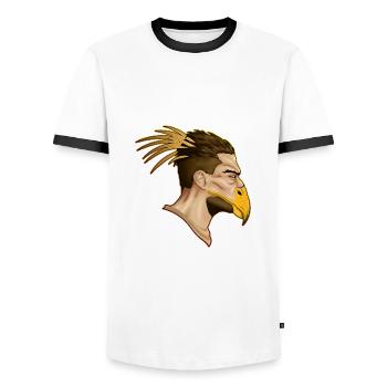 Homme de proie - T-shirt contrasté Homme - blanc/noir - Devant - AI Model Female 172 light (172cm) & AI Model Male 178 dark (178cm)