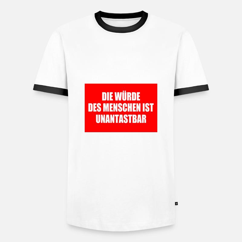 Human dignity is inviolable - Men's Ringer Shirt - white/black