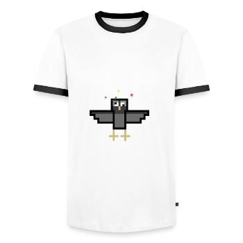 Kaffee-Taube - Männer Kontrast-T-Shirt - Weiß/Schwarz - Vorne - AI Model Female 172 light (172cm) & AI Model Male 178 dark (178cm)